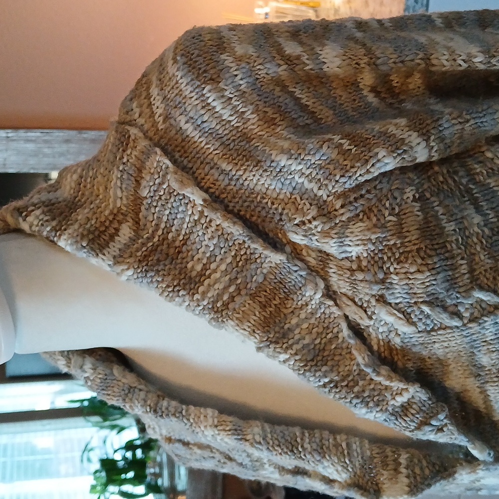 Coldwater Creek Womens Cardigan Sweater Open Fishtail Handknit Look Size M